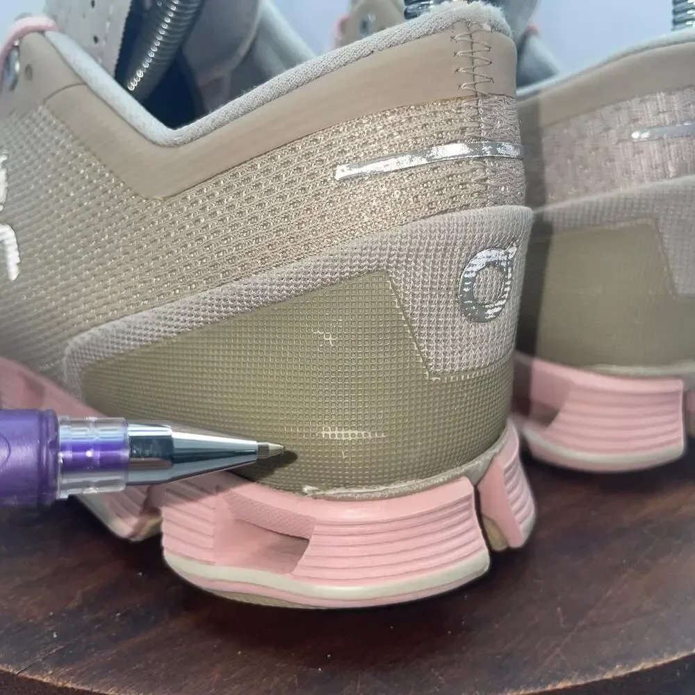 On Cloud X Shoes Women's Size 7.5 US Sand/Rose Pink Athletic Running Sneakers
